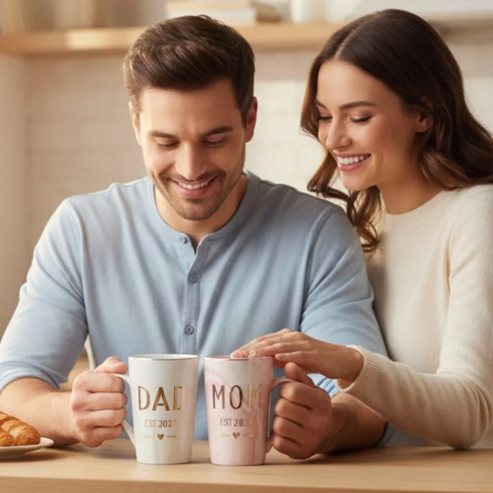 Mom & Dad Established 2024 Matching Mugs / Cups
